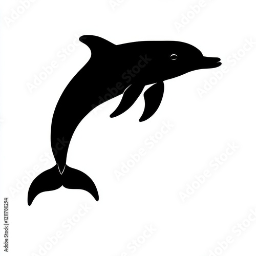 Wallpaper Mural Silhouette of a dolphin leaping Torontodigital.ca