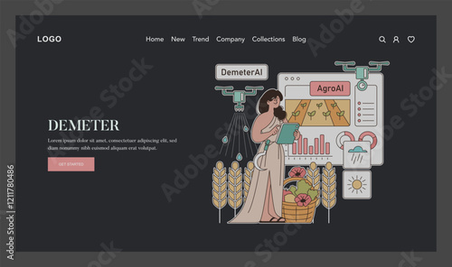 Olympic Gods Synergy AI. Flat Vector Illustration