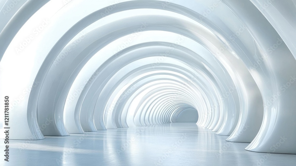 Abstract architecture background, futuristic white arched interior Abstract architecture background, futuristic white arched interior