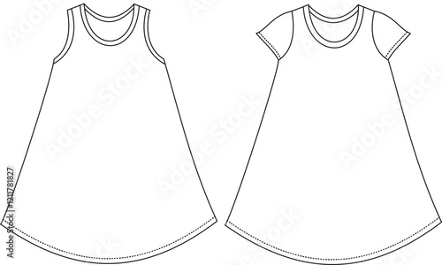 ladies  u gown outline artwork vector art