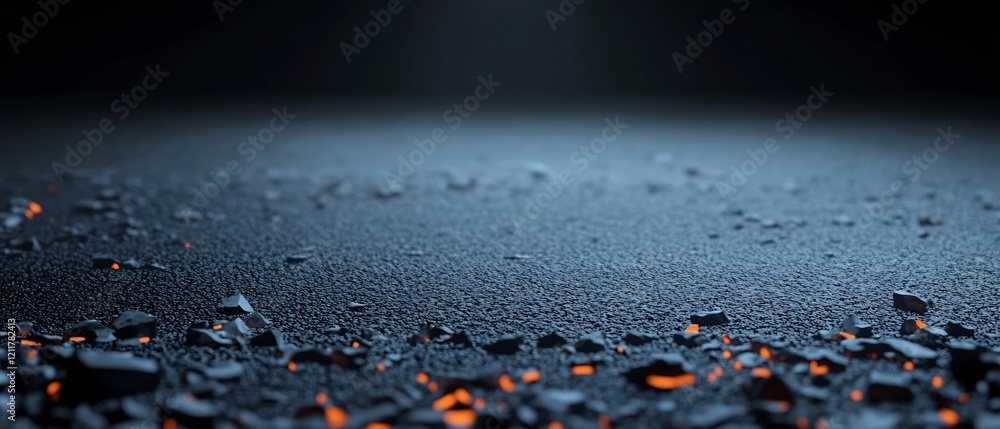 Dark Blue Glowing Embers Abstract Background. AI Generated Dark Blue Glowing Embers Abstract Background. AI Generated