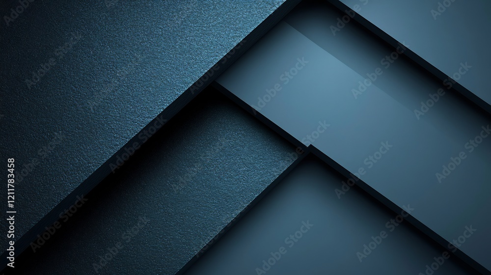 Abstract Dark Blue Geometric Shapes Soft Light. AI Generated Abstract Dark Blue Geometric Shapes Soft Light. AI Generated