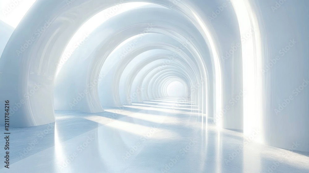Abstract architecture background, futuristic white arched interior Abstract architecture background, futuristic white arched interior