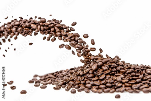 Roasted Coffee Beans Cascading Downwards photo