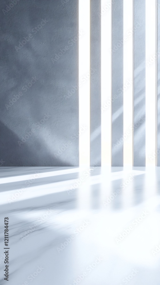 Obraz premium Brightly lit minimalist room subtly showcasing sleek architecture. AI Generated