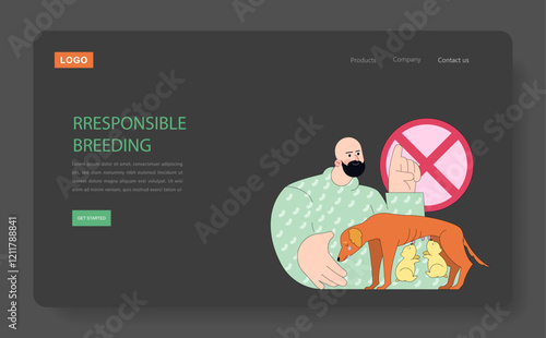 National Puppy Day. Flat Vector Illustration