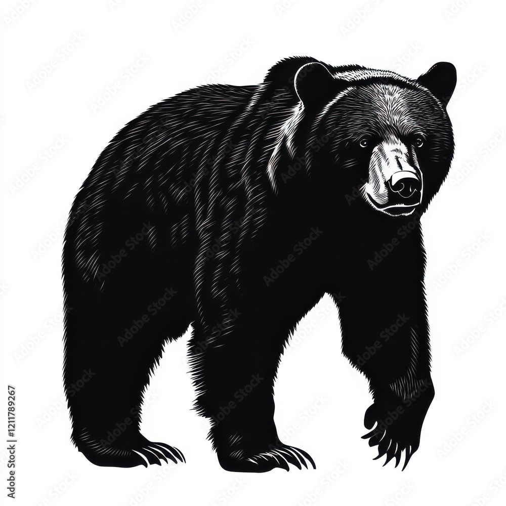 Fototapeta premium Majestic black bear illustration