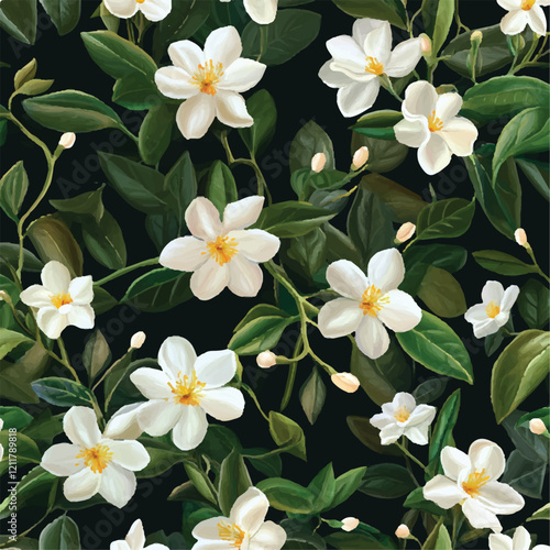 beautiful pattern of  dark jasmine flowers