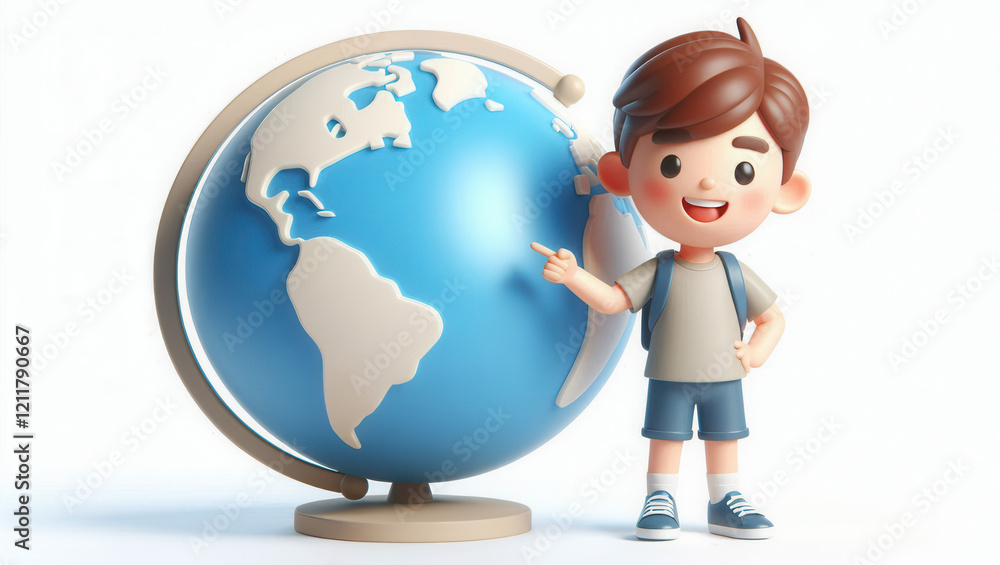 Child learning about the world classroom 3d illustration educational environment close-up view Child learning about the world classroom 3d illustration educational environment close-up view