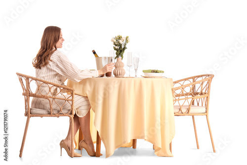 Young woman sitting at rest...