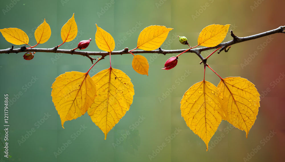 Obraz premium Autumn Leaves on a Branch