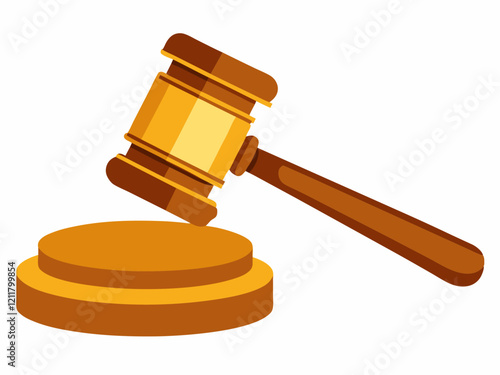 Gavel isolated isolated on  white background. Gavel Isolated on White Background: Legal and Judicial Symbol.