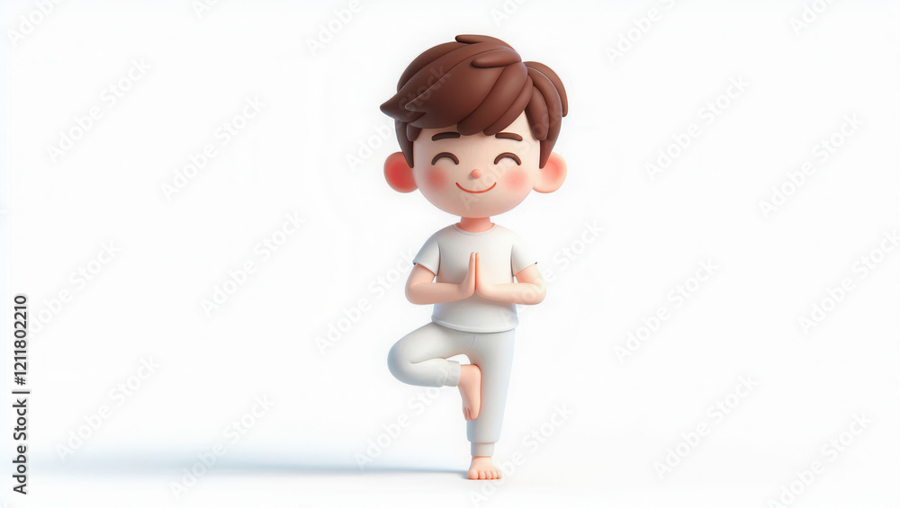 Yoga practice for kids fun and relaxing techniques bright studio animated character Yoga practice for kids fun and relaxing techniques bright studio animated character