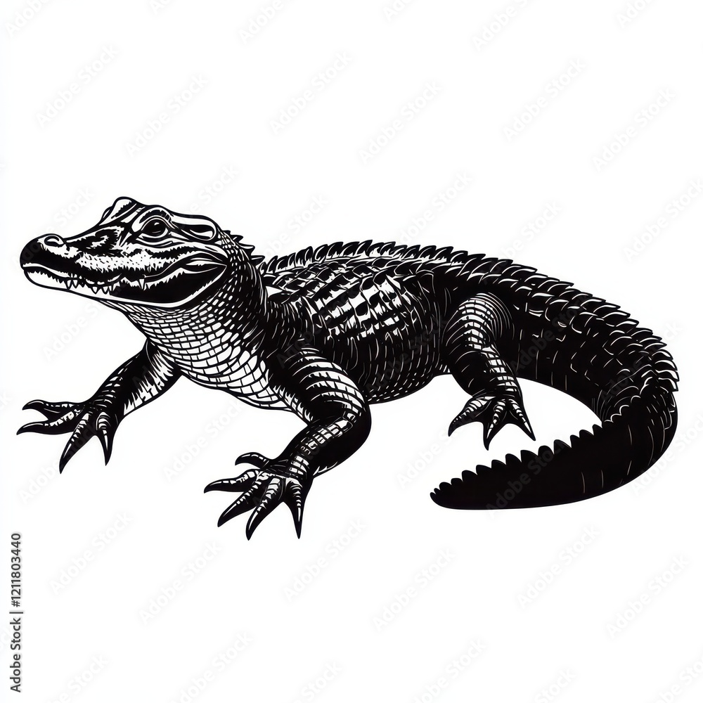 Fototapeta premium Intricate Alligator Illustration