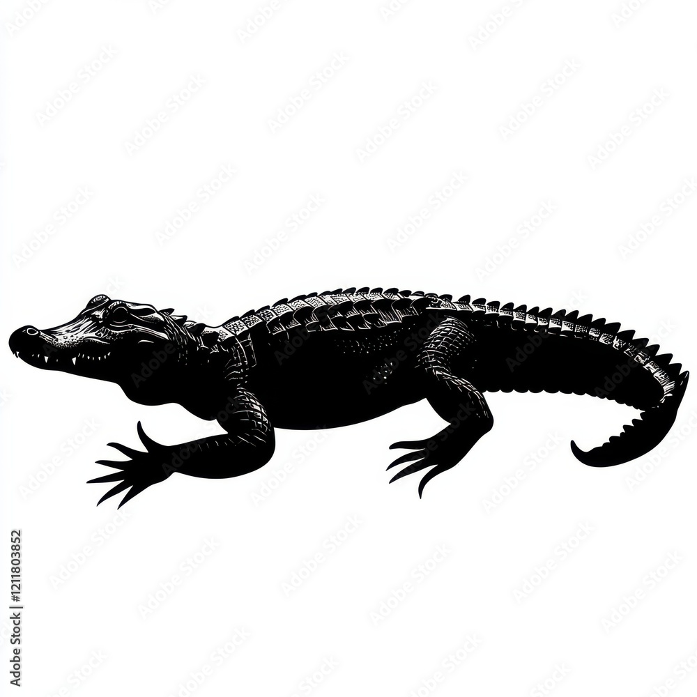 Fototapeta premium Silhouette of an alligator