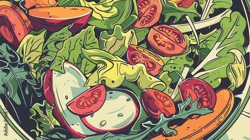 Wallpaper Mural Fresh Vegetable Salad: Nutritious Meal for Vegetarians Torontodigital.ca