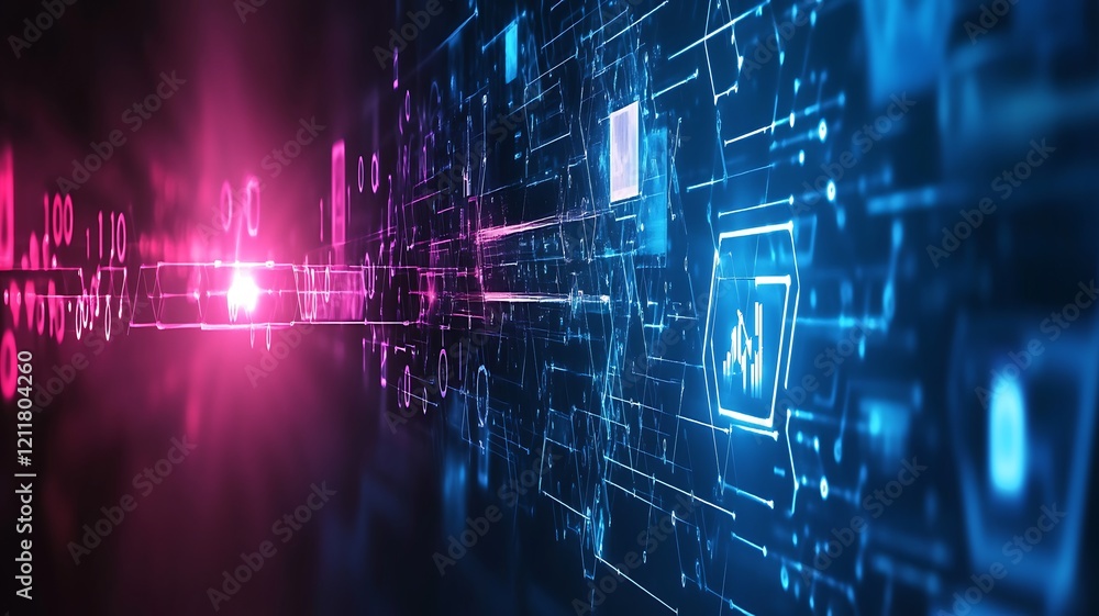 Abstract Digital Data Flow Visualization Network Abstract Digital Data Flow Visualization Network