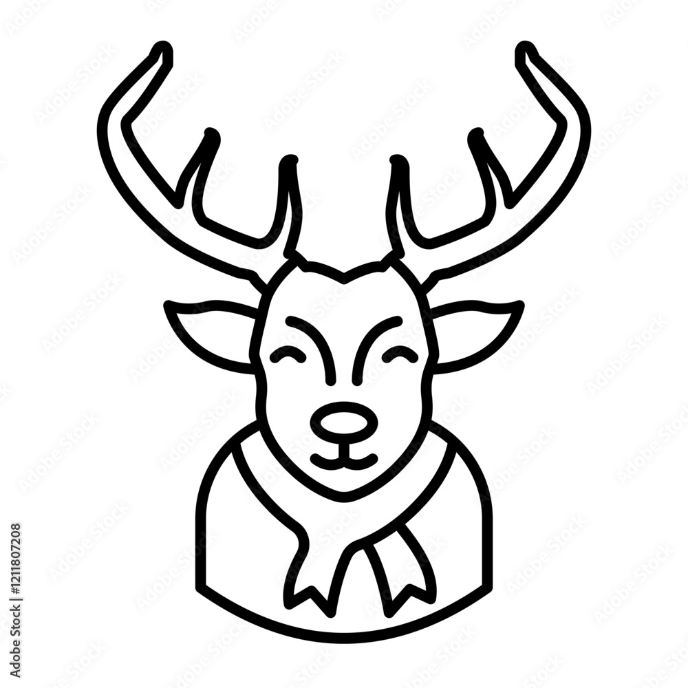 Naklejka premium rudolph avatar outline style