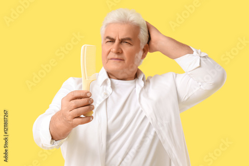 Senior man with hair loss p...