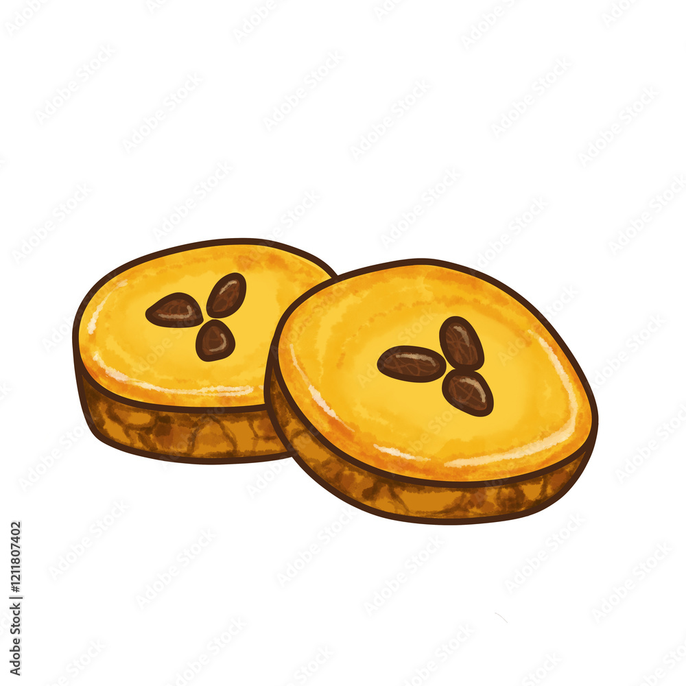 Fototapeta premium Delicious Javanese mud cake illustration. Lumpur cake.