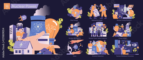 Nuclear Power. Flat Vector Illustration