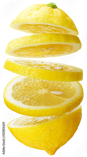 Obraz na płótnie Layers of lemon sliced isolated