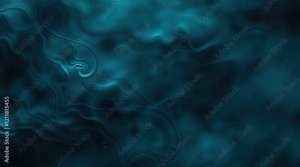 Mystical swirling textures create a captivating atmosphere in deep turquoise hues Mystical swirling textures create a captivating atmosphere in deep turquoise hues