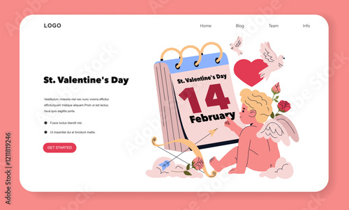 St Valentines Day. Flat Vector Illustration