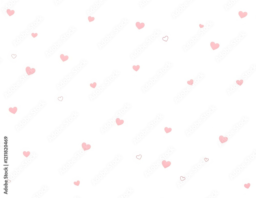 Delicate pink and white heart pattern on minimalist background Delicate pink and white heart pattern on minimalist background