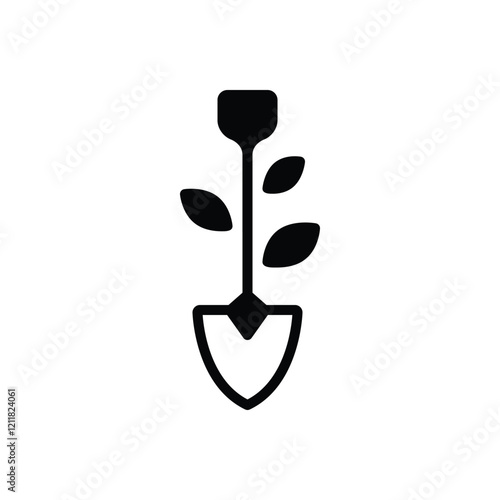 Black solid icon for gardening