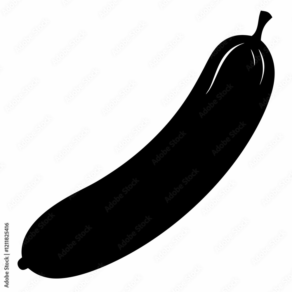 Minimalist Cucumber Silhouette Vector Art Minimalist Cucumber Silhouette Vector Art