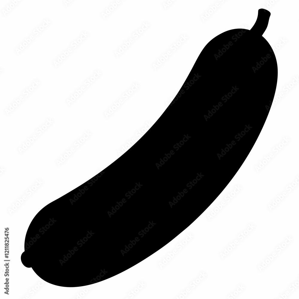 Minimalist Cucumber Silhouette Vector Art Minimalist Cucumber Silhouette Vector Art
