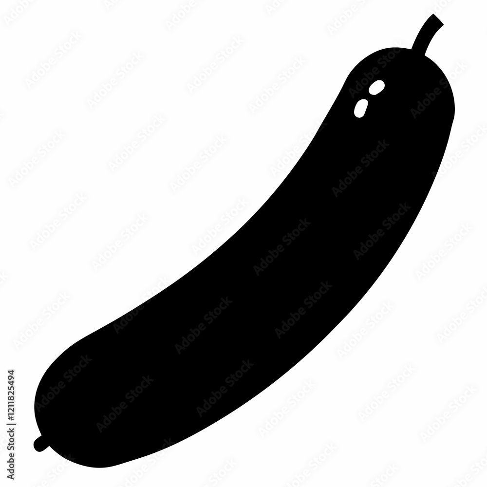 Minimalist Cucumber Silhouette Vector Art Minimalist Cucumber Silhouette Vector Art