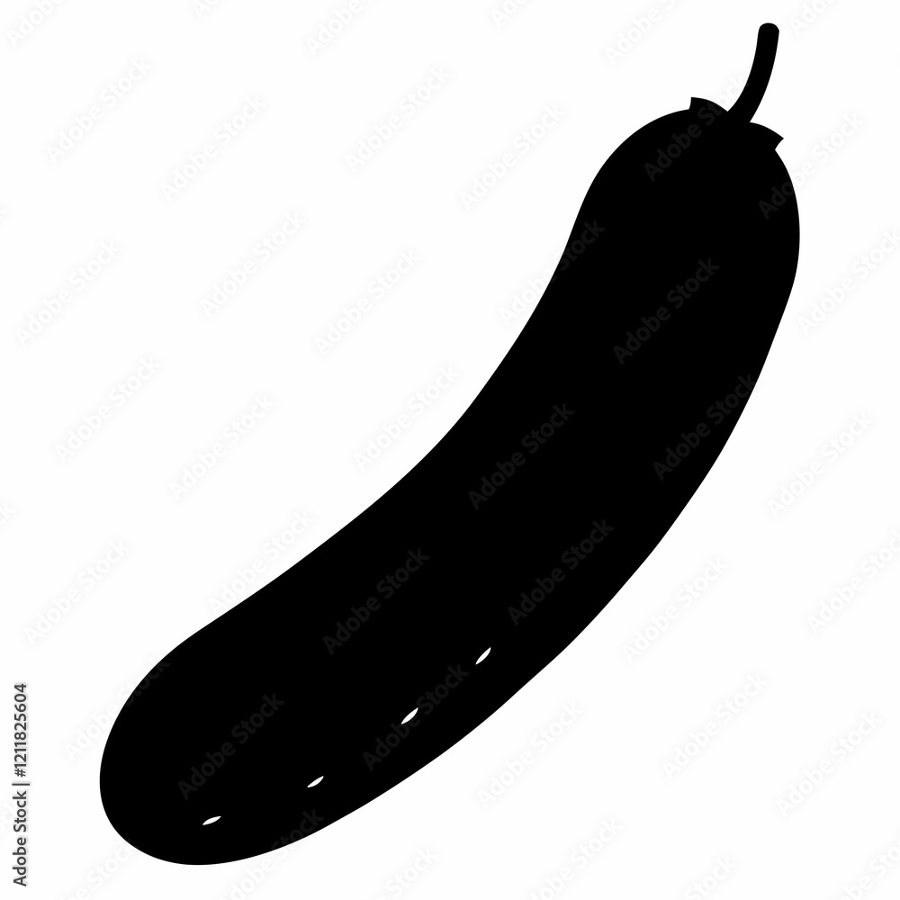 Minimalist Cucumber Silhouette Vector Art Minimalist Cucumber Silhouette Vector Art