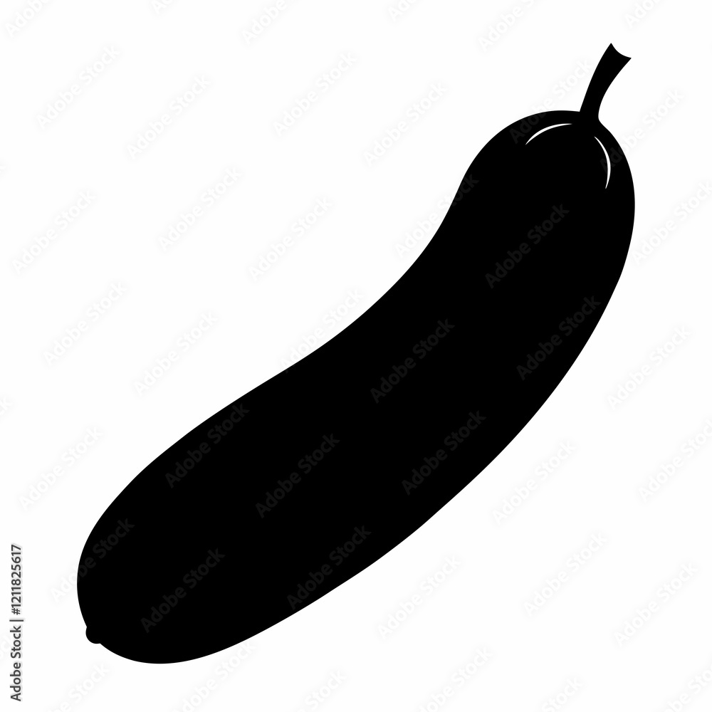 Minimalist Cucumber Silhouette Vector Art Minimalist Cucumber Silhouette Vector Art
