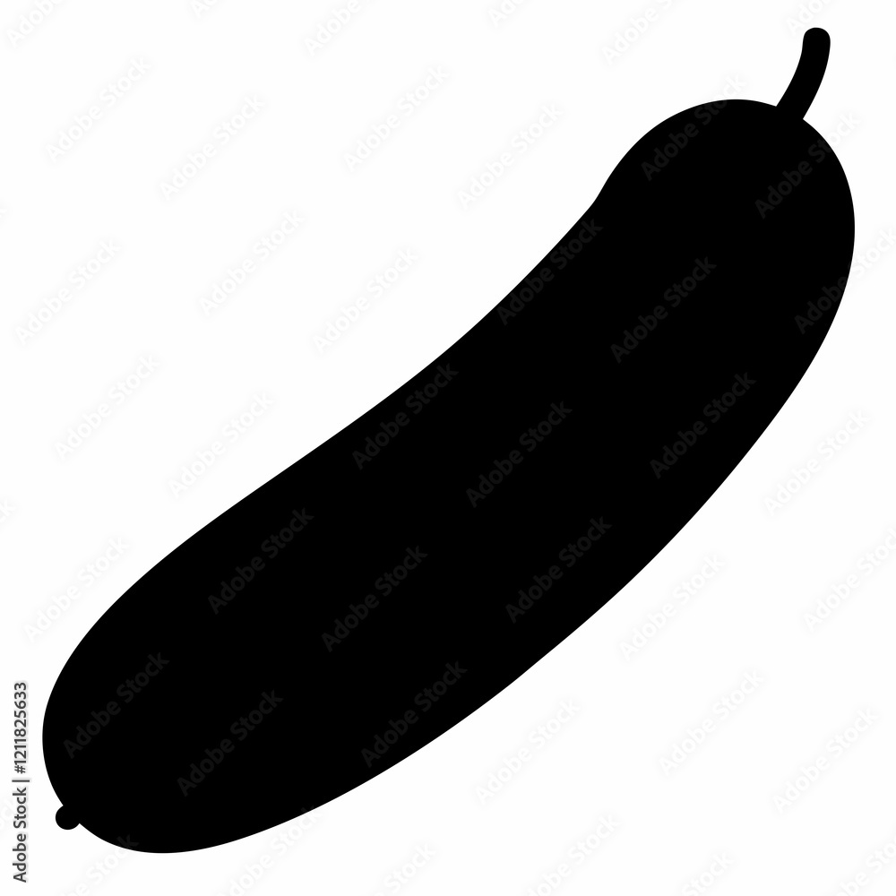 Minimalist Cucumber Silhouette Vector Art Minimalist Cucumber Silhouette Vector Art