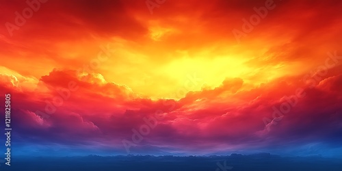 Fototapeta Naklejka Na Ścianę i Meble -  Vibrant sunset with colorful clouds.