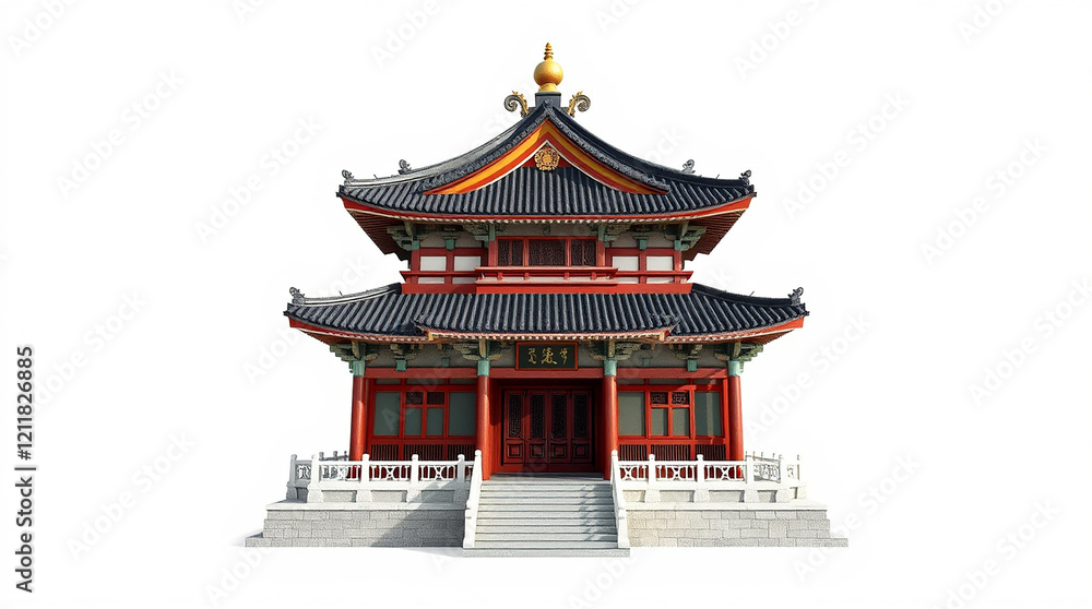 Traditional Chinese temple isolated on white Traditional Chinese temple isolated on white