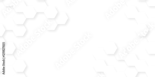 Abstract background with hexagons honeycomb technology texture. Hexagonal shape structure light seamless geometric background. Surface polygon pattern with digital hexagon and futuristic business.