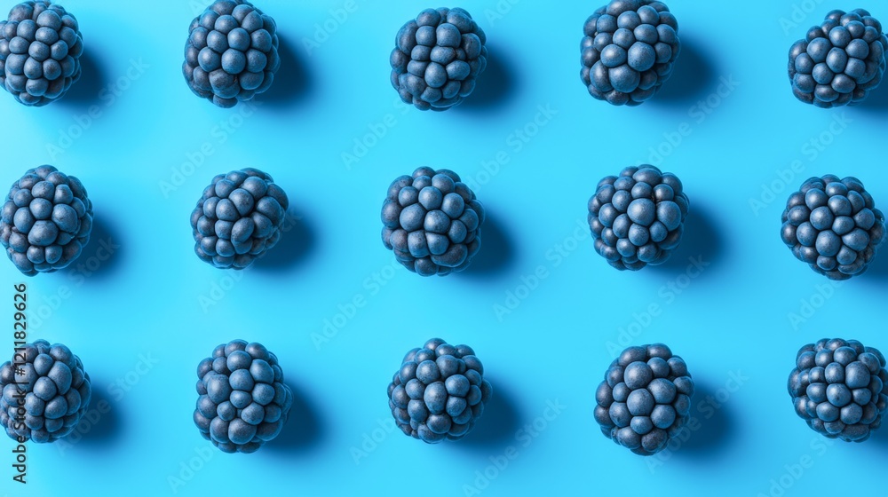A flat lay of stylized blueberries on a vibrant blue background, perfect for food photography, health-related articles, or branding concepts emphasizing freshness and vitality, A flat lay of stylized blueberries on a vibrant blue background, perfect for food photography, health-related articles, or branding concepts emphasizing freshness and vitality,