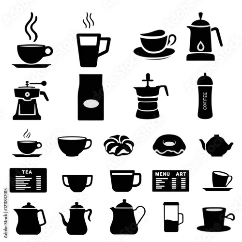 set of coffee shop related icon | cups and mugs, cut out