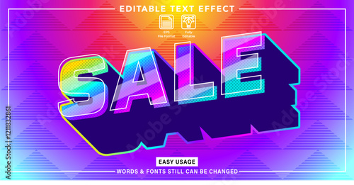 Editable text effect sale event styles