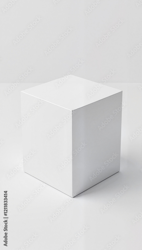 Cube Packaging Mockup in clean white design on neutral background Cube Packaging Mockup in clean white design on neutral background