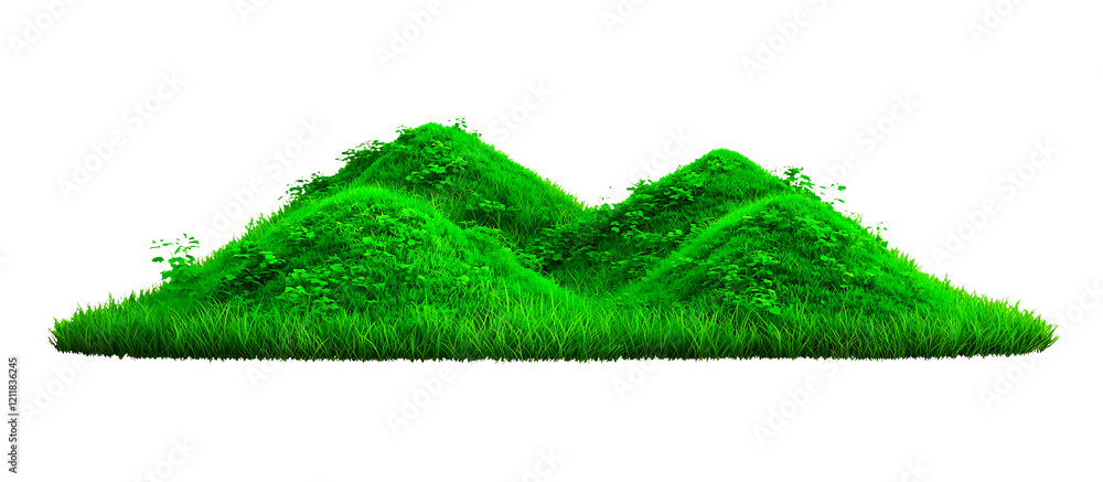 Fototapeta premium Green hills landscape, nature background
