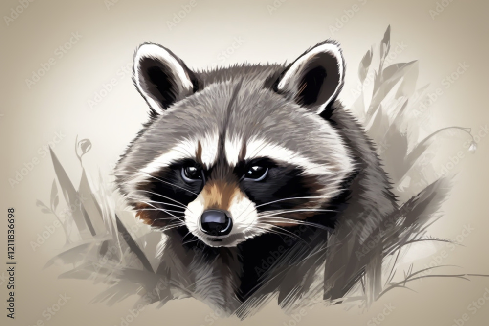 Obraz premium portrait of a raccoon.
