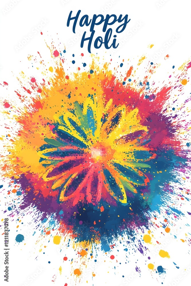 Splash of colors on white background Happy Holi Indian festival design Splash of colors on white background Happy Holi Indian festival design