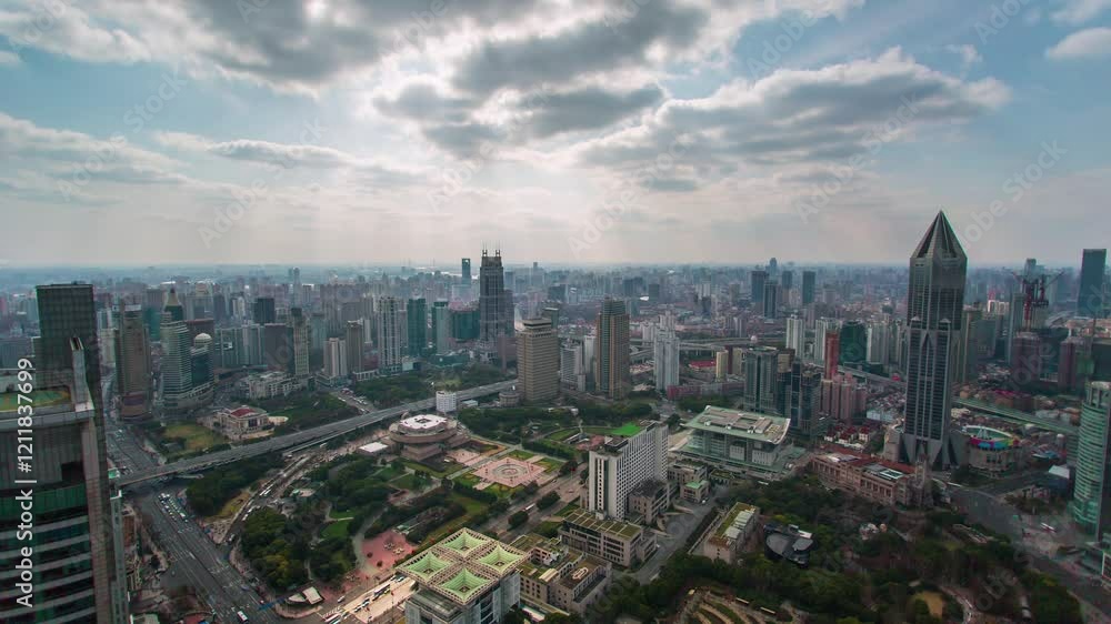 SHANGHAI, CHINA - JANUARY 12, 2025: Aerial view of bustling Shanghai showcasing modern architecture and city landscape SHANGHAI, CHINA - JANUARY 12, 2025: Aerial view of bustling Shanghai showcasing modern architecture and city landscape