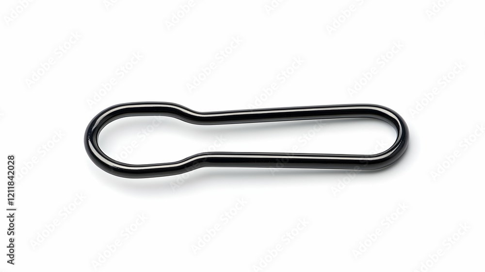 Black metal cable clip isolated on white background for website product presentation Black metal cable clip isolated on white background for website product presentation