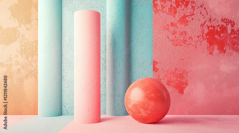 An artistic representation of a cute geometric background with soft textures, ideal for personal branding An artistic representation of a cute geometric background with soft textures, ideal for personal branding