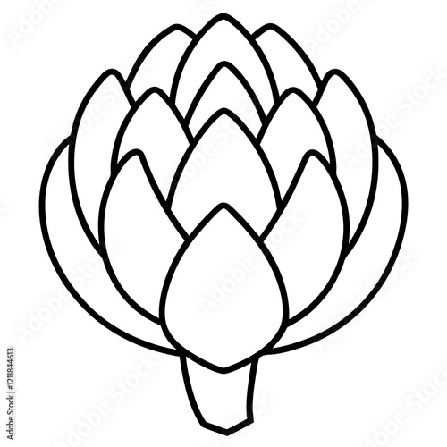 Artichoke in One Line Vector Illustration